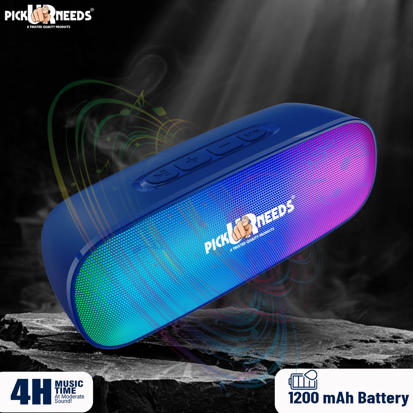 Pick Ur Needs High Quality Sound Wireless Speaker With RGB Light AUX / TF Card / USB Supported 12 W Bluetooth Speaker  (Black, 5.0 Channel)